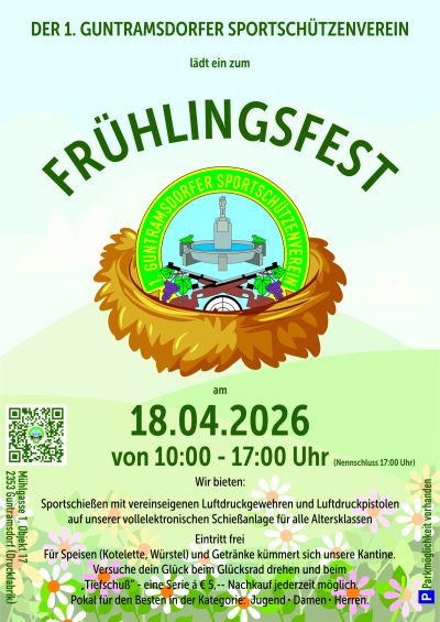 Flyer: Frühlingsfest des 1. Guntramsdorfer Sportschützenvereins